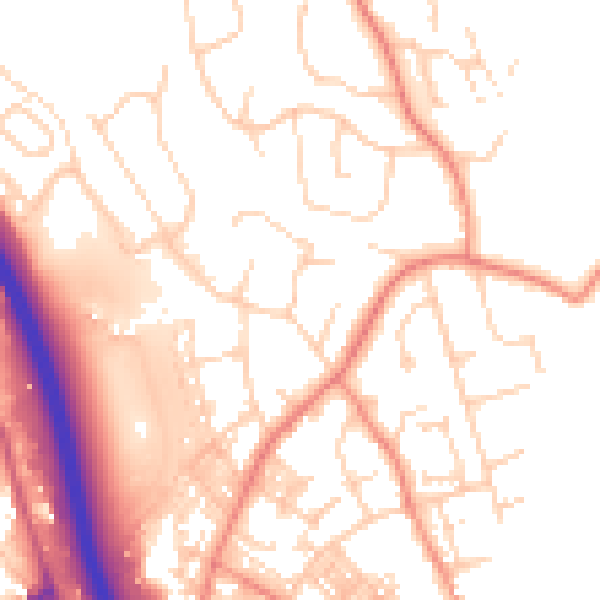 Daytime road noise heatmap for BD16 4DF