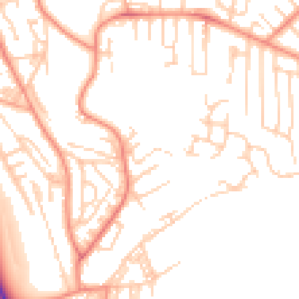 Daytime road noise heatmap for BD18 1AL