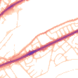 Daytime road noise heatmap for BD18 1DN