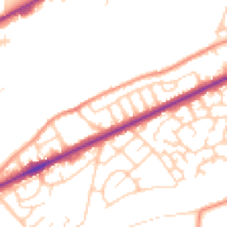 Daytime road noise heatmap for BD18 1EY