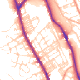 Daytime road noise heatmap for BD18 2AG