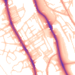 Daytime road noise heatmap for BD18 2DS