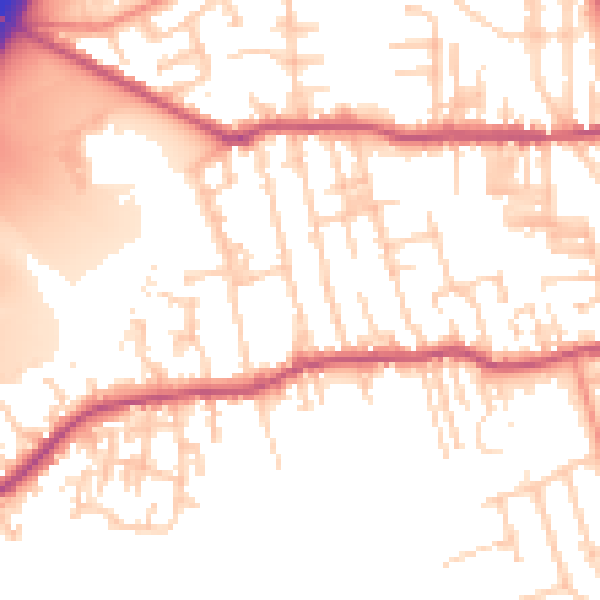 Daytime road noise heatmap for BD19 3AA