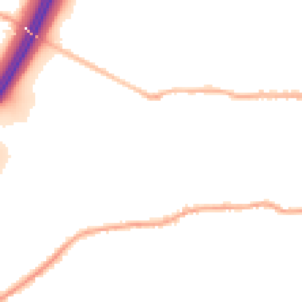 Night-time road noise heatmap for BD19 3AP