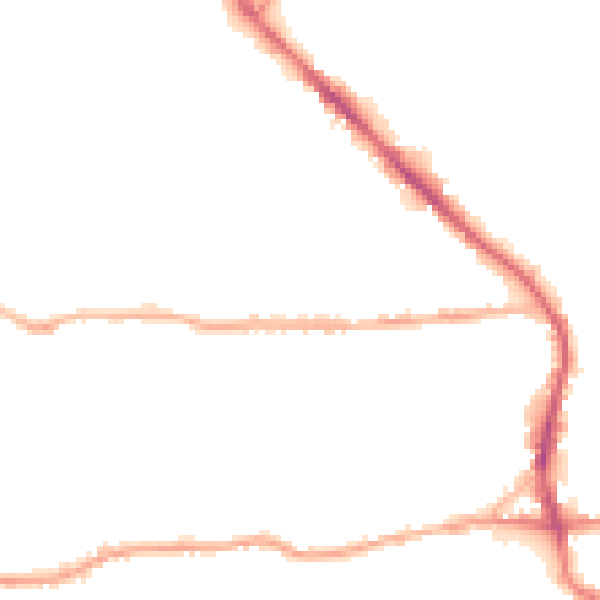 Night-time road noise heatmap for BD19 3DA