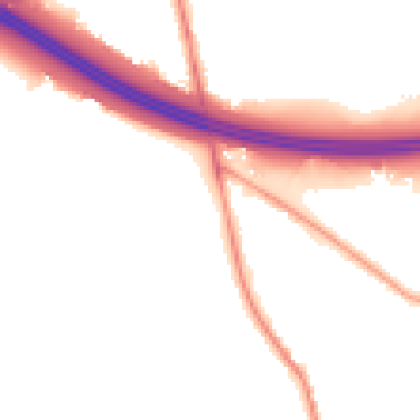 Night-time road noise heatmap for BD19 4FD