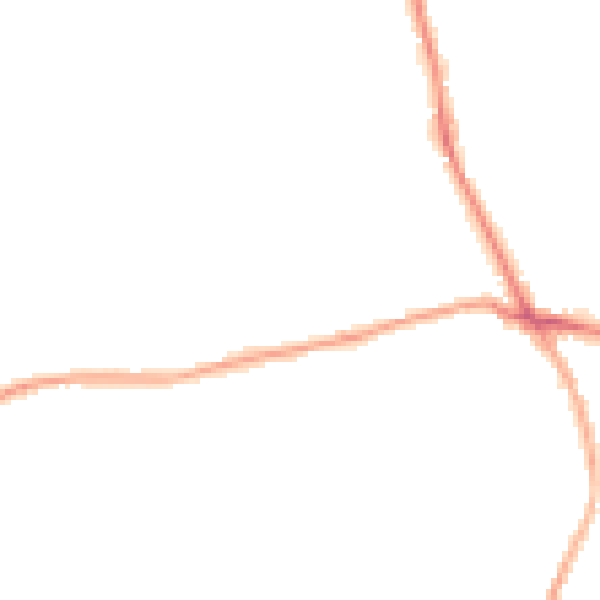 Night-time road noise heatmap for BD19 4PH