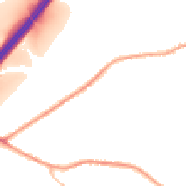 Night-time road noise heatmap for BD19 6JN