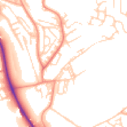 Daytime road noise heatmap for BD2 1BG