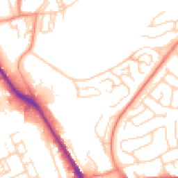 Daytime road noise heatmap for BD2 1DZ