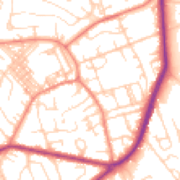 Daytime road noise heatmap for BD2 2DW