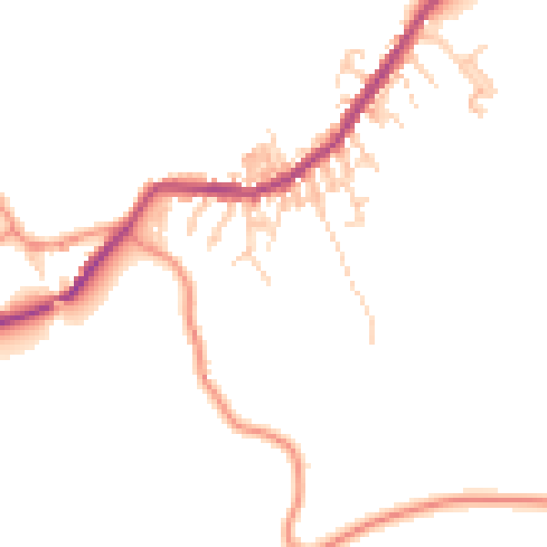 Daytime road noise heatmap for BD22 0BR