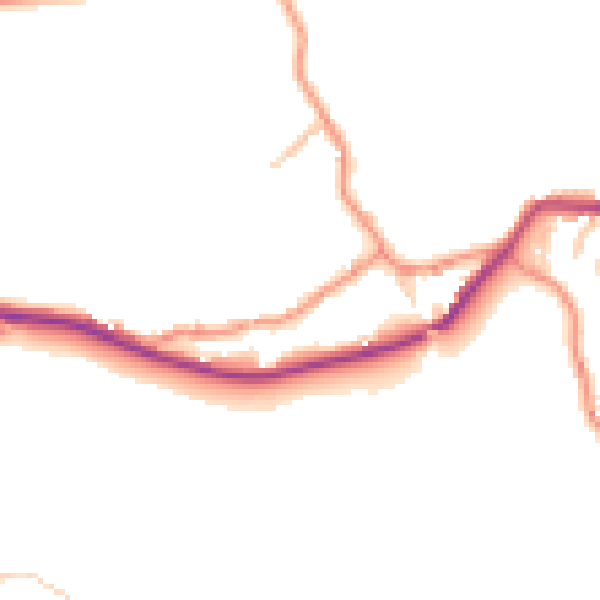 Daytime road noise heatmap for BD22 0DE