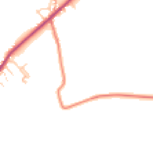 Daytime road noise heatmap for BD22 0JZ