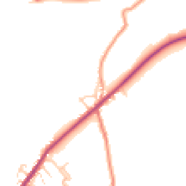 Daytime road noise heatmap for BD22 0NU