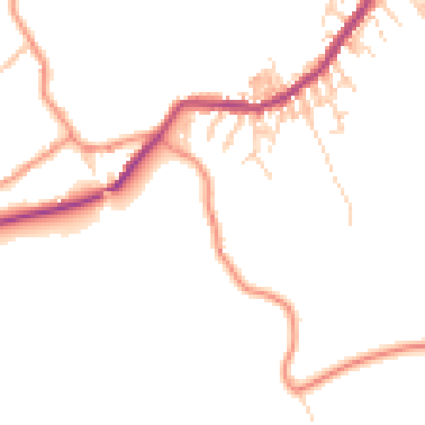 Daytime road noise heatmap for BD22 0NW