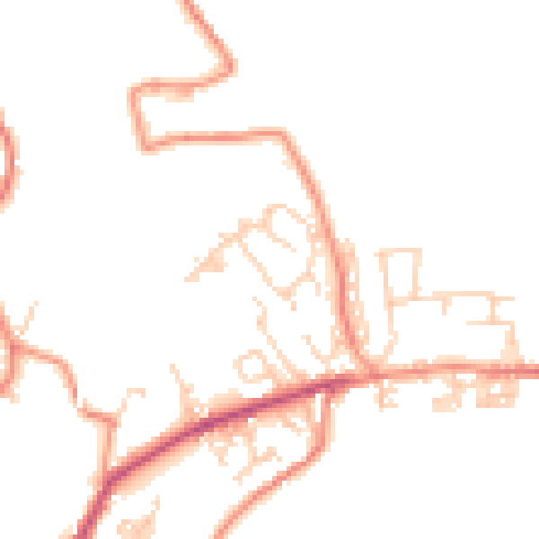 Daytime road noise heatmap for BD22 0TA