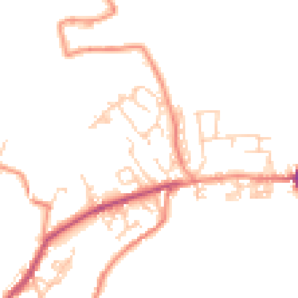 Daytime road noise heatmap for BD22 0TG