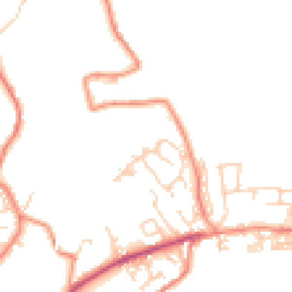 Daytime road noise heatmap for BD22 0TH