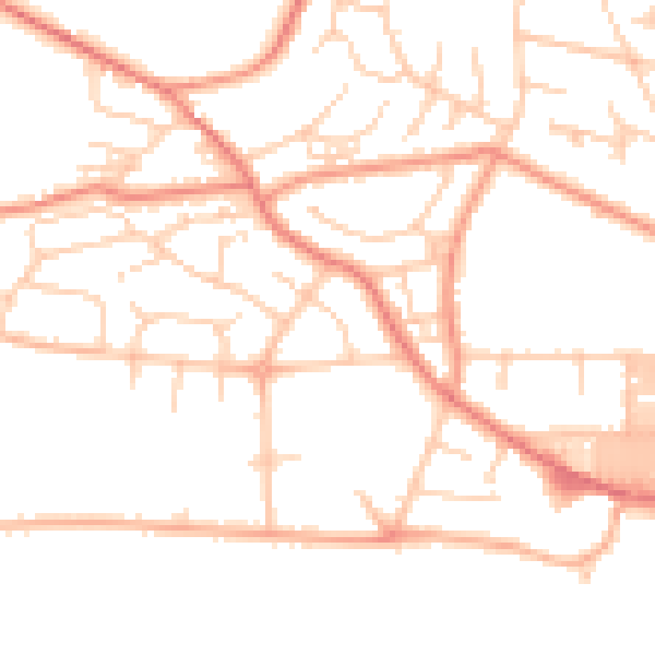 Daytime road noise heatmap for BD22 6EX