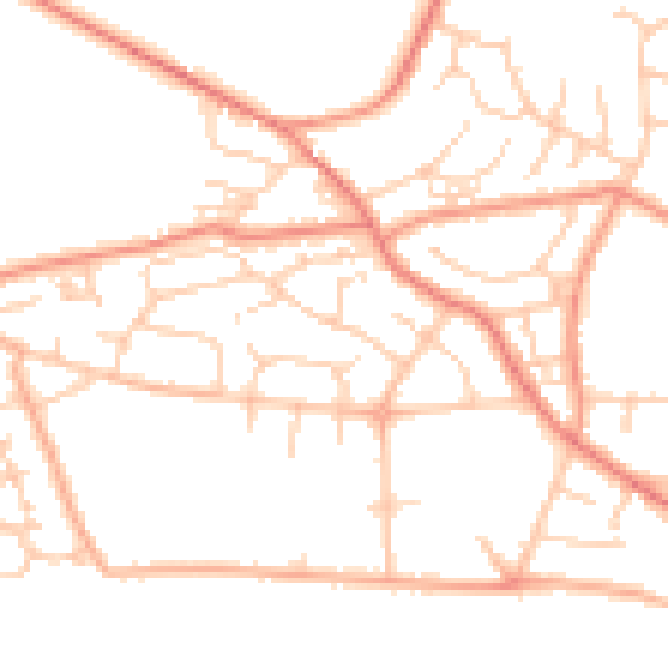 Daytime road noise heatmap for BD22 6HF