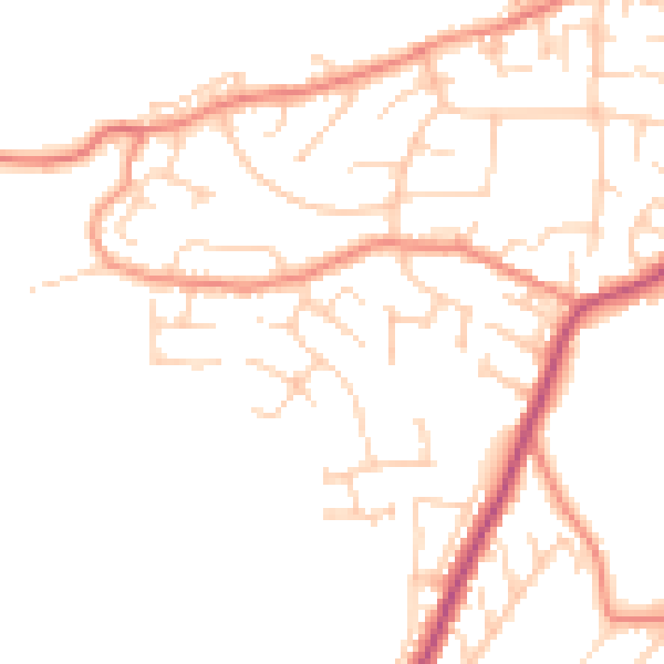Daytime road noise heatmap for BD22 6NH