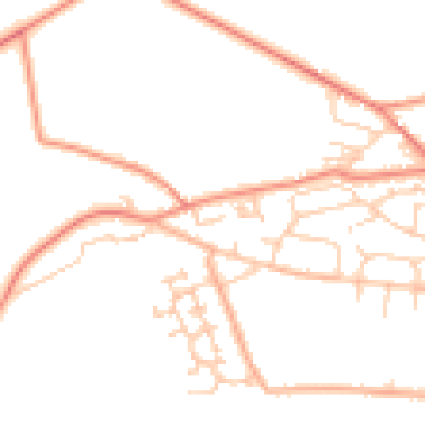 Daytime road noise heatmap for BD22 6PS