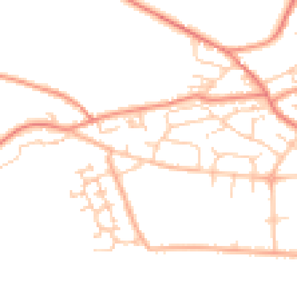 Daytime road noise heatmap for BD22 6QG