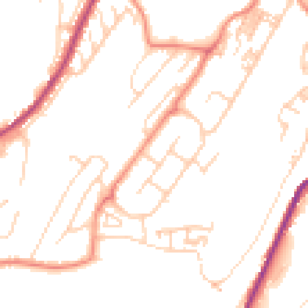 Daytime road noise heatmap for BD22 7AE