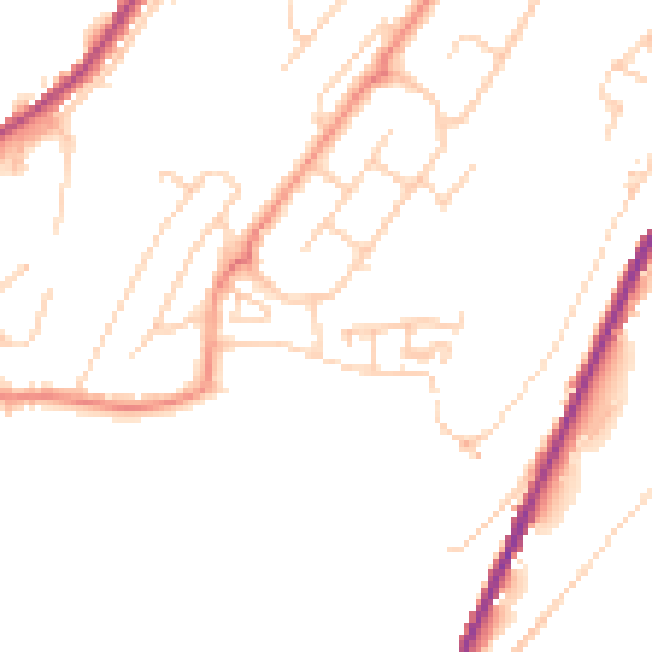 Daytime road noise heatmap for BD22 7AT