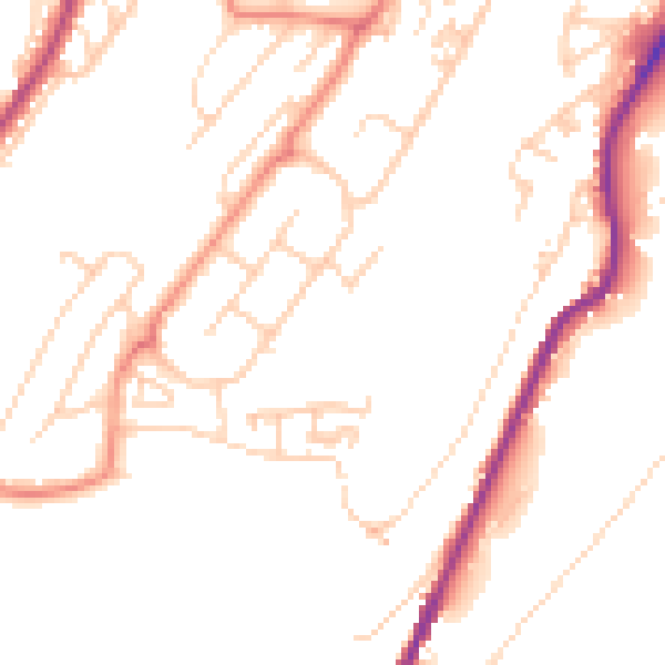 Daytime road noise heatmap for BD22 7AX