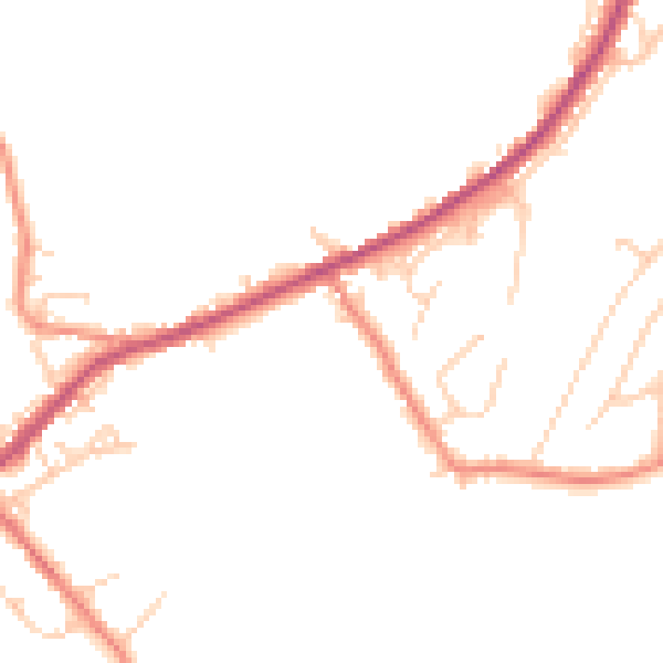Daytime road noise heatmap for BD22 7NF