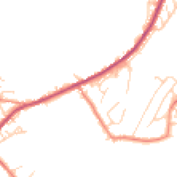 Daytime road noise heatmap for BD22 7NT