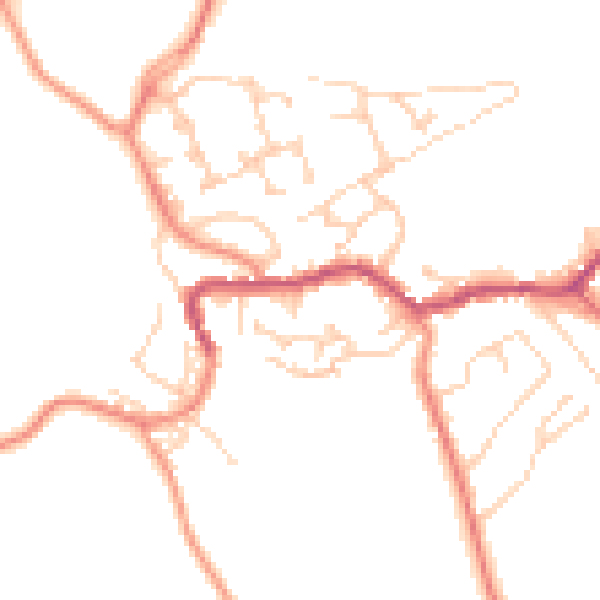 Daytime road noise heatmap for BD22 7PE