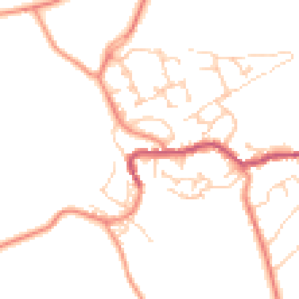 Daytime road noise heatmap for BD22 7PP