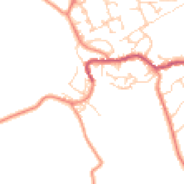 Daytime road noise heatmap for BD22 7PX