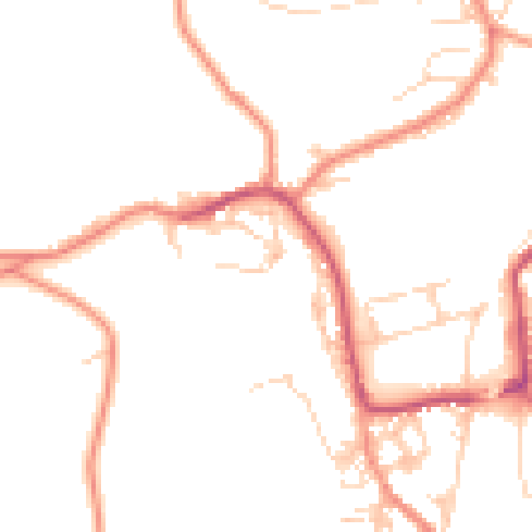 Daytime road noise heatmap for BD22 8DR