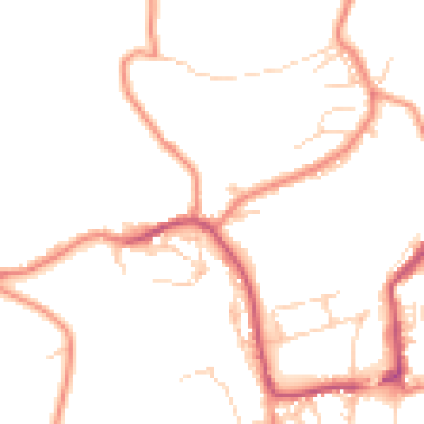 Daytime road noise heatmap for BD22 8ET