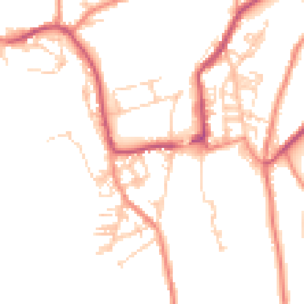 Daytime road noise heatmap for BD22 8QE