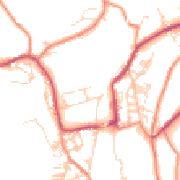 Daytime road noise heatmap for BD22 8QX