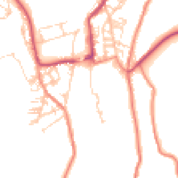 Daytime road noise heatmap for BD22 8SB
