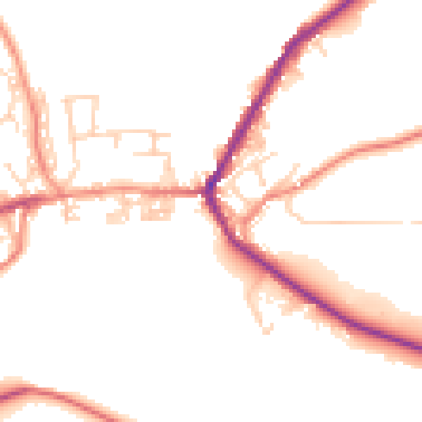 Daytime road noise heatmap for BD22 9DH