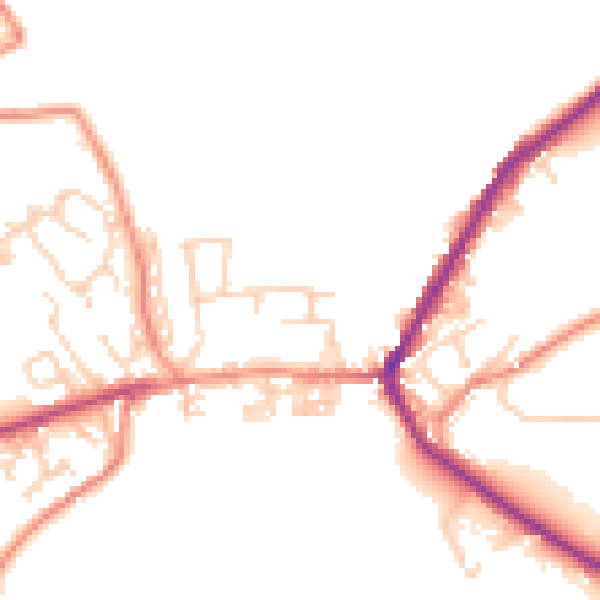 Daytime road noise heatmap for BD22 9DR