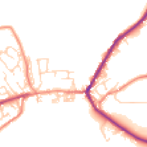 Daytime road noise heatmap for BD22 9DS