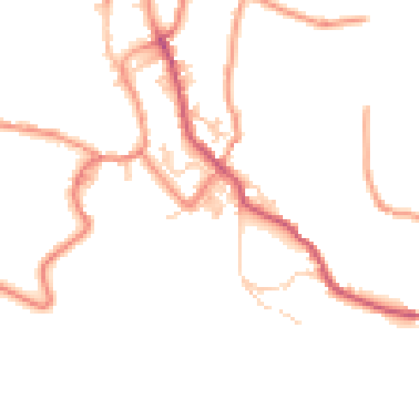Daytime road noise heatmap for BD22 9JA