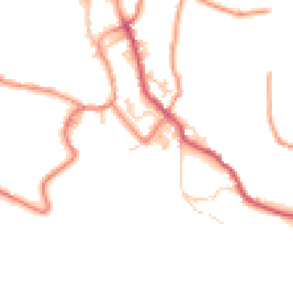 Daytime road noise heatmap for BD22 9JD