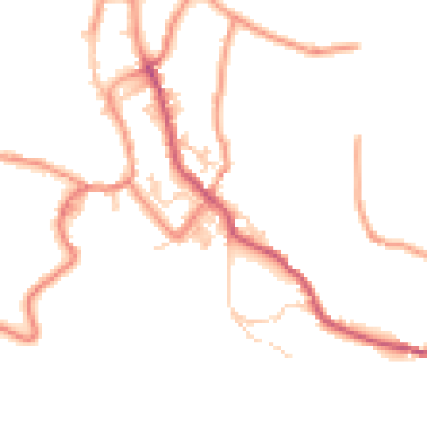 Daytime road noise heatmap for BD22 9JY