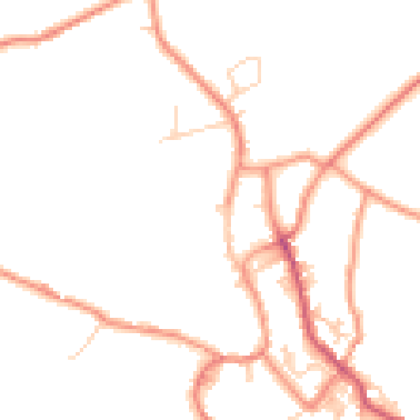 Daytime road noise heatmap for BD22 9LF