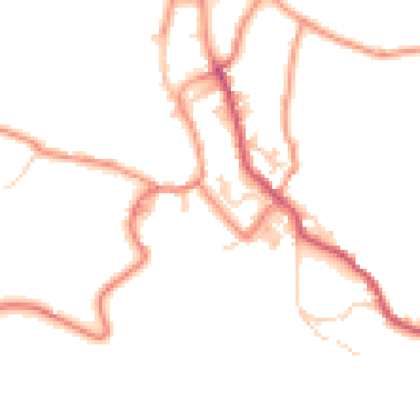 Daytime road noise heatmap for BD22 9NA