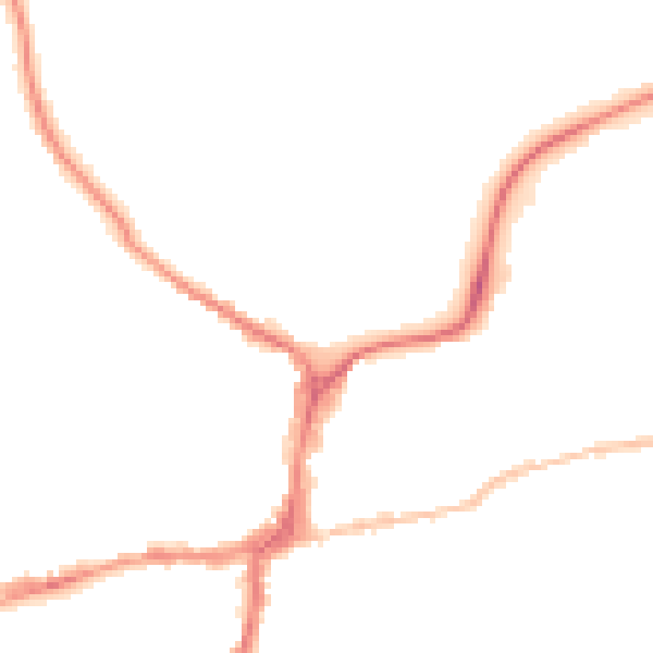 Night-time road noise heatmap for BD23 1AG
